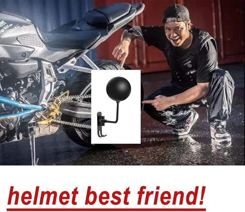6 Pack 180° Motorcycle Helmet Holder Wall Mount, Rotation Metal Helmet Rack, Helmet Holder Bike with 2 Hooks Helmet Hanger for Motorcycle Bike Coats, Caps, Baseballs, Rugby Helmet (Black) in Saudi Arabia