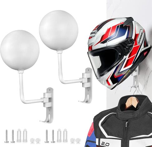 6 Pack 180° Motorcycle Helmet Holder Wall Mount, Rotation Metal Helmet Rack, Helmet Holder Bike with 2 Hooks Helmet Hanger for Motorcycle Bike Coats, Caps, Baseballs, Rugby Helmet (Black) in Saudi Arabia