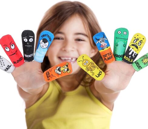 10 Pcs Passover Plagues Finger Puppets for Kids Plush Passover Kids Toy 10 Plagues of Egypt Kids Toys Passover Gifts for Pesach Seder Education Story Time Party Favors in Saudi Arabia