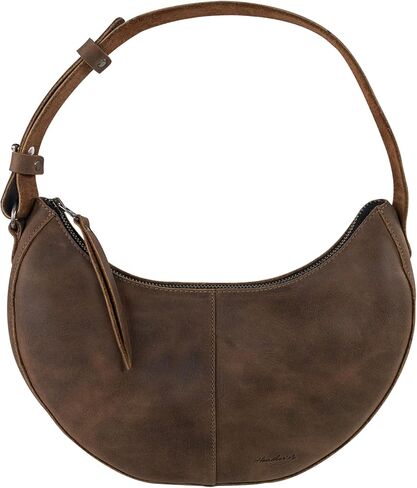 Heather's, Rounded Purse for Women, Waning Crescent Moon Shape Bag, Handbag, Shoulder Bag, Full Grain Leather, Handmade, Bourbon Brown in Kuwait