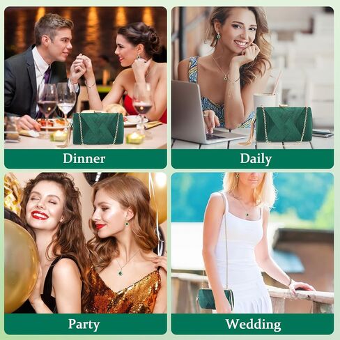 4 Pcs Clutch Purses for Women formal,Green Evening Purse Prom Tassels Purses Shoulder Bag for Wedding Vintage Banquet Handbag Earrings Necklace Bracelet Jewelry Set in Saudi Arabia