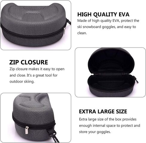 BESPORTBLE Ski Accessories 2pcs Cycling Eyewear Case Ski Goggles Box Shockproof Sunglasses Case with Zipper in Saudi Arabia