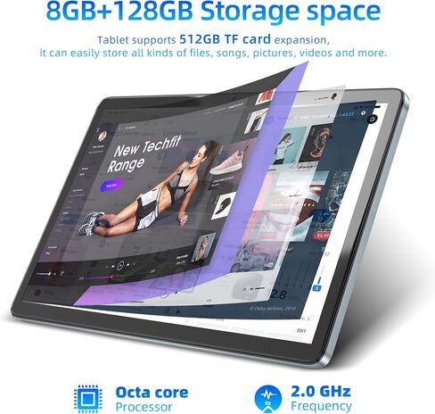 جهاز لوحي مقاس 10 بوصات، ذاكرة وصول عشوائي DDR4 سعة 128 جيجابايت، معالج ثماني النواة MT8183، شاشة IPS FHD بدقة 1920 * 1200، أجهزة لوحية تعمل بنظام Android مع كاميرا مزدوجة 13 + 5 ميجابكسل، مكبرات صوت مزدوجة، Bluetooth5.0، بطارية 6000 مللي أمبير في الساعة، in Kuwait