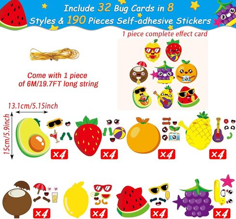 chiazllta 32 Packs Summer Bug Craft Kits for Kids Spring Summer DIY Bug Bee Butterfly Ladybug Sticker Mothers Day Craft for Early Education Insect Craft Set for Home Class Fun Game Activities in Kuwait