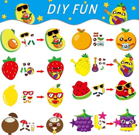 chiazllta 32 Packs Summer Bug Craft Kits for Kids Spring Summer DIY Bug Bee Butterfly Ladybug Sticker Mothers Day Craft for Early Education Insect Craft Set for Home Class Fun Game Activities in Kuwait