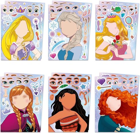 36Pcs Make Your Own Princess Toys Stickers Sheet,Princess Birthday Party Favors for Princess Birthday Party Supplies in Kuwait