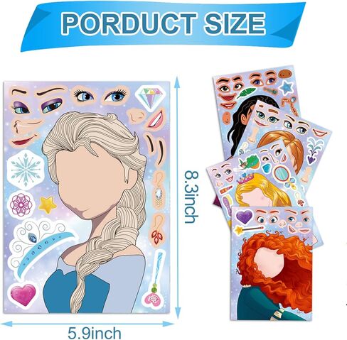 36Pcs Make Your Own Princess Toys Stickers Sheet,Princess Birthday Party Favors for Princess Birthday Party Supplies in Kuwait