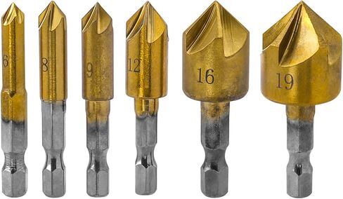 6 قطعة 1/4 "مجموعة لقمة مثقاب 5 مزمار 82 درجة مركز غاطسة بت للخشب التغيير السريع بت 6 مللي متر-19 مللي متر in Kuwait