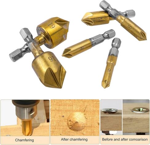 6 قطعة 1/4 "مجموعة لقمة مثقاب 5 مزمار 82 درجة مركز غاطسة بت للخشب التغيير السريع بت 6 مللي متر-19 مللي متر in Kuwait