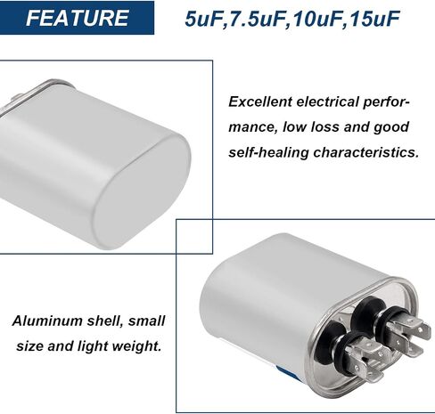 Tnisesm 45uF CBB65 Capacitor MFD 370V 450VAC Motor Running for Air Conditioner 50/60Hz for AC Motor Run or Fan Start and Cool or Heat Pump Air Conditione in Saudi Arabia