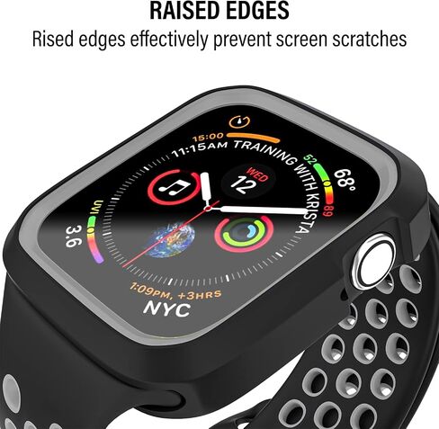 D & K Exclusives Compatible with Apple Watch 45mm Case, Shockproof Bumper Case Durable Protective Flexible iWatch Series 9 8 7 Cover for Women Men Kids GPS Smartwatch, Black, Grey in Saudi Arabia