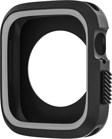 D & K Exclusives Compatible with Apple Watch 45mm Case, Shockproof Bumper Case Durable Protective Flexible iWatch Series 9 8 7 Cover for Women Men Kids GPS Smartwatch, Black, Grey in Saudi Arabia