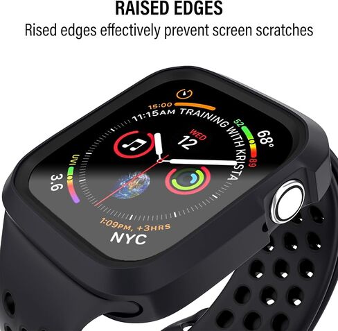D & K Exclusives Compatible with Apple Watch 45mm Case, Shockproof Bumper Case Durable Protective Flexible iWatch Series 9 8 7 Cover for Women Men Kids GPS Smartwatch, Black, Grey in Saudi Arabia