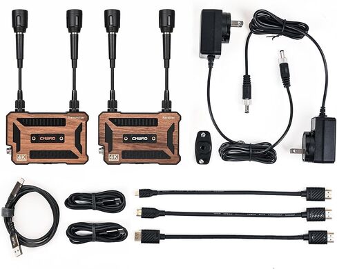جهاز إرسال واستقبال HDMI لاسلكي 4K، يدعم بطارية NP-F، طقم موسع HDMI لاسلكي مع مخرج UVC، بث صوت فيديو الوسائط من الكمبيوتر المحمول، الكاميرا، صندوق الكابل إلى التلفزيون/الشاشة/جهاز العرض in Kuwait