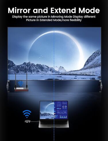 جهاز إرسال واستقبال HDMI لاسلكي - التوصيل والتشغيل 1080P/60 هرتز 2.4+5G لبث الفيديو والصوت إلى تلفزيون عالي الدقة/الشاشة/جهاز العرض من الكمبيوتر المحمول/الكمبيوتر الشخصي in Kuwait