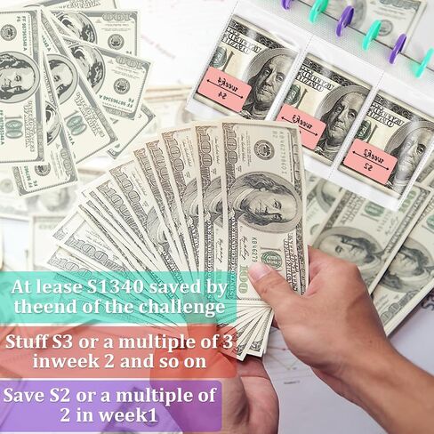 Savings Binder 52 Week Savings Challenge,2024 Reusable Budget Book with Cash Envelopes, Frosted Cover Money Organizer for Cash, Money Binder for Saving(Purple) in Saudi Arabia