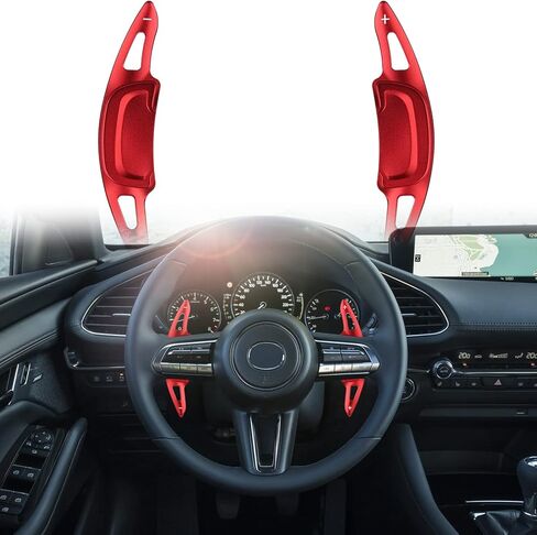 لمازدا 3 CX-30 MX-30 CX-50 ملحقات رياضية لوحة قيادة السيارة وحدة التحكم المركزية مجداف شيفتر تمديد التروس المجاذيف غطاء الزخارف-أحمر in Kuwait