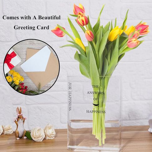 مزهرية كتاب للزهور، مزهرية على شكل كتاب بنكهة فنية وثقافية، مزهرية أكريليك شفافة مزخرفة فريدة لغرفة المعيشة، طاولة الطعام، المدخل، الرف، المكتب (لون شفاف) in Kuwait