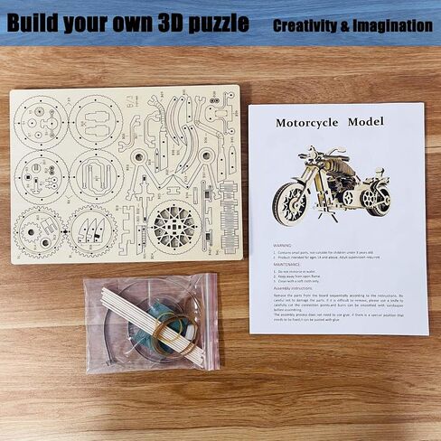 3D Wooden Puzzles for Adults, Motorcycle Style 3D Wooden Puzzles, for Friends Relatives Families Desk Decoration in Saudi Arabia