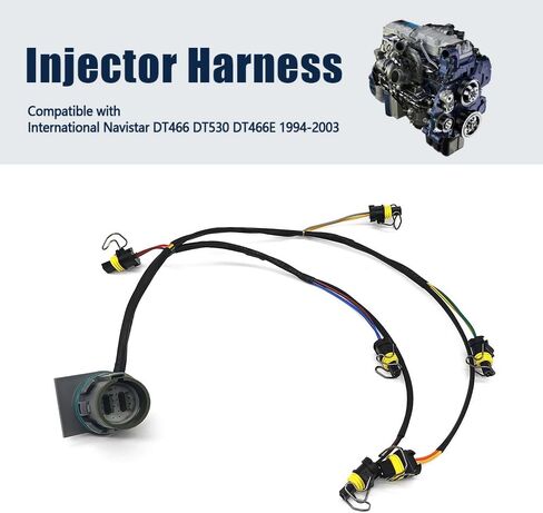 Fuel Injector Wiring Harness Compatible with International Navistar DT466 DT530 DT466E Replace 1807455C92 1889905C92 AP63464 WHO6602 in Kuwait