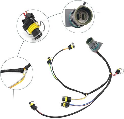 Fuel Injector Wiring Harness Compatible with International Navistar DT466 DT530 DT466E Replace 1807455C92 1889905C92 AP63464 WHO6602 in Kuwait