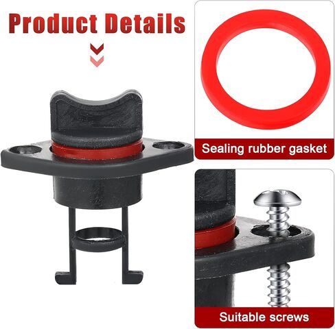 Zhanmai 4 Pieces Nylon Kayak Drain Plugs Black Hull Thread Boat Drain Plugs with 8 Pieces Matching Screws for Kayak Dinghy Canoe Boat in Saudi Arabia