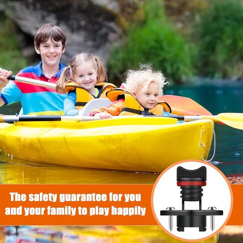 Zhanmai 4 Pieces Nylon Kayak Drain Plugs Black Hull Thread Boat Drain Plugs with 8 Pieces Matching Screws for Kayak Dinghy Canoe Boat in Saudi Arabia