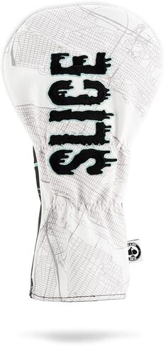 غطاء رأس Pins & Aces Shady Slice - غطاء رأس جلدي فاخر مصنوع يدويًا - أفق شيكاغو، سيتي سكيب، والبيتزا مستوحى، غطاء نادي الجولف عالي الجودة - قم بتصميم وتخصيص حقيبة الجولف الخاصة بك (السائق) in Kuwait