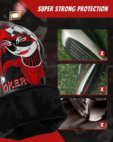 Golf Headcovers Golf Club Head Covers Lady Luck Style Premium Leather Driver Fairway(FW) Wood Hybrid(UT) with Number Tags in Saudi Arabia