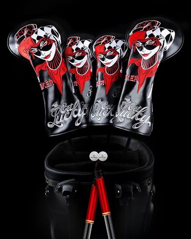 Golf Headcovers Golf Club Head Covers Lady Luck Style Premium Leather Driver Fairway(FW) Wood Hybrid(UT) with Number Tags in Saudi Arabia