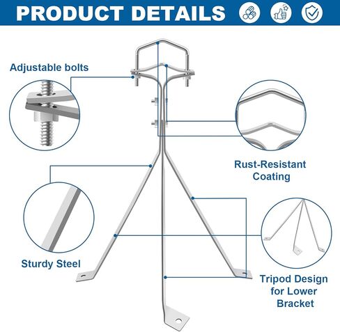 Antenna Wall Mount, Antenna Pole Mount Bracket,12 Inch Starlink Mounting Kit for TV Antenna Mast Pole, 1 Pair in Kuwait