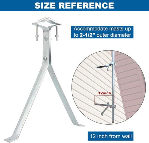 Antenna Wall Mount, Antenna Pole Mount Bracket,12 Inch Starlink Mounting Kit for TV Antenna Mast Pole, 1 Pair in Kuwait