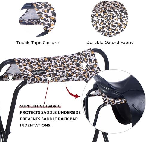 Harrison Howard Saddle Stand Freestanding Full-Size Portable Floor Horse Saddle Rack with Supportive Fabric to Prevent Possible Slippage Secure Saddle Navy Blue in Saudi Arabia
