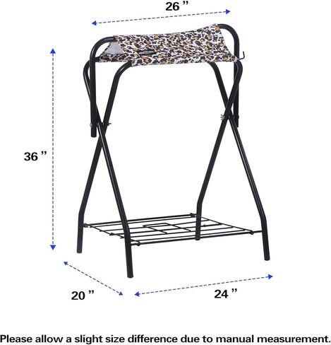 Harrison Howard Saddle Stand Freestanding Full-Size Portable Floor Horse Saddle Rack with Supportive Fabric to Prevent Possible Slippage Secure Saddle Navy Blue in Saudi Arabia