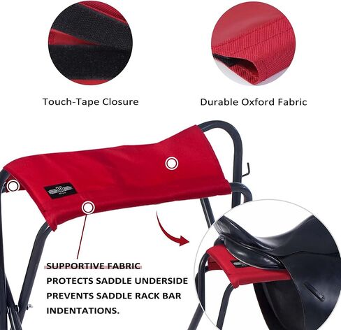Harrison Howard Saddle Stand Freestanding Full-Size Portable Floor Horse Saddle Rack with Supportive Fabric to Prevent Possible Slippage Secure Saddle Navy Blue in Saudi Arabia