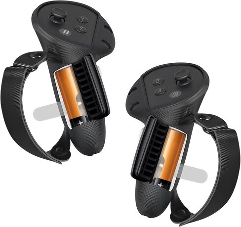 غطاء مقابض أحزمة التحكم المطورة من D.Gruoiza متوافق مع ملحقات Meta Oculus Quest 3، غطاء مقبض سيليكون غير قابل للانزلاق، حزام يد ناعم قابل للتعديل، مع فتحة حجرة البطارية in Kuwait