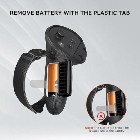 غطاء مقابض أحزمة التحكم المطورة من D.Gruoiza متوافق مع ملحقات Meta Oculus Quest 3، غطاء مقبض سيليكون غير قابل للانزلاق، حزام يد ناعم قابل للتعديل، مع فتحة حجرة البطارية in Kuwait