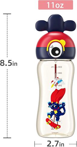 YOHKOH Kids Water Bottle for School or Travel, 11oz Reusable Kids School Water Bottle, Leak-Proof Portable Water Bottle for Girls & Boys, BPA-free (Red, 1 Pack) in Saudi Arabia