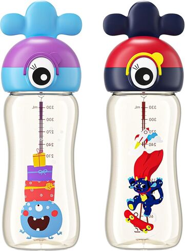 YOHKOH Kids Water Bottle for School or Travel, 11oz Reusable Kids School Water Bottle, Leak-Proof Portable Water Bottle for Girls & Boys, BPA-free (Red, 1 Pack) in Saudi Arabia