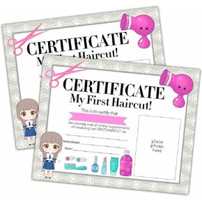 First Haircut Certificates, First Haircut Award, Scissors Lipsticks Little Boy's Girl's First Haircut Certificate, First Haircut Achievement Certificates of Recognition, First Haircut Keepsake dd02