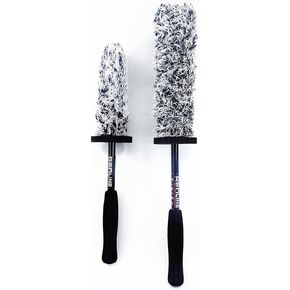 The Duo Ultimate Microfiber Wheel Brush Set, Ultra Soft, Safe for All Wheels, Round and Flat Wheel Brush, Car, Truck, SUV, RV