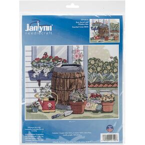 Janlynn 017-0110 Rain Barrel and Window Box Cross Stitch