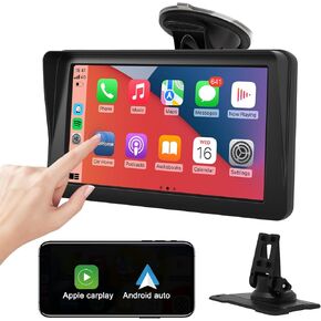 Bluetooth Car Stereo for Apple Carplay - Lehwey Wireless Android Auto, Portable Carplay Screen, 7 Inch IPS Touch Screen Car Play, Handsfree, with Air Play, Mirror Link, FM/AUX/USB/TF, Car Navigation