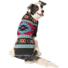 Chilly Dog Black Southwest Dog Sweater, Small
