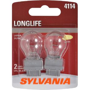 SYLVANIA - 4114 Long Life Miniature - Bulb, Ideal for Daytime Running Lights (DRL) and Back-Up/Reverse Lights (Contains 2 Bulbs)