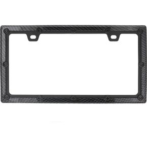Harrier Die-Cast Metal Automobile License Plate Frame, Carbon Fiber Black