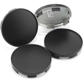 65MM 2.56 Inch Wheel Center Caps Snap-in Wheel Center Hubcaps Universal Center Cover Replacement Matte Black 4Pcs, Outer 65mm 2.56 in, Inner 61mm 2.4 in