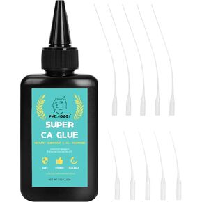 صمغ فائق، غراء سيانوأكريليت، 75 جم/2.6 أونصة غراء كا متعدد الاستخدامات، غراء فوري، إعداد سريع، غطاء مضاد للانسداد، تركيبة للتحكم في التدفق، شفاف in Kuwait