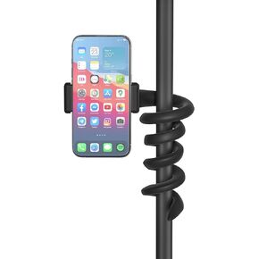 Chunxiao Universal Mic Stand Phone Holder for Microphone Stand Fits Most 3.5" - 7.5" Smartphones - Flexible Cell Phone Holder for Mic Stand Mount, Drum Stand, Music Stand Phone Holder for Any Poles