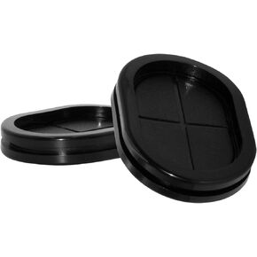 Flyshop Black 37 x 75mm, 1-1/2" x 3" Oval Rubber Grommets, Hole Plug Synthetic Rubber Grommet Wire Protection Firewall Rubber Plug, Double-sided, 4-Pack